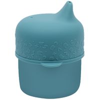 We Might Be Tiny Silicone Cup with Sippy Lid (+ mini straw) Set - Blue Dusk
